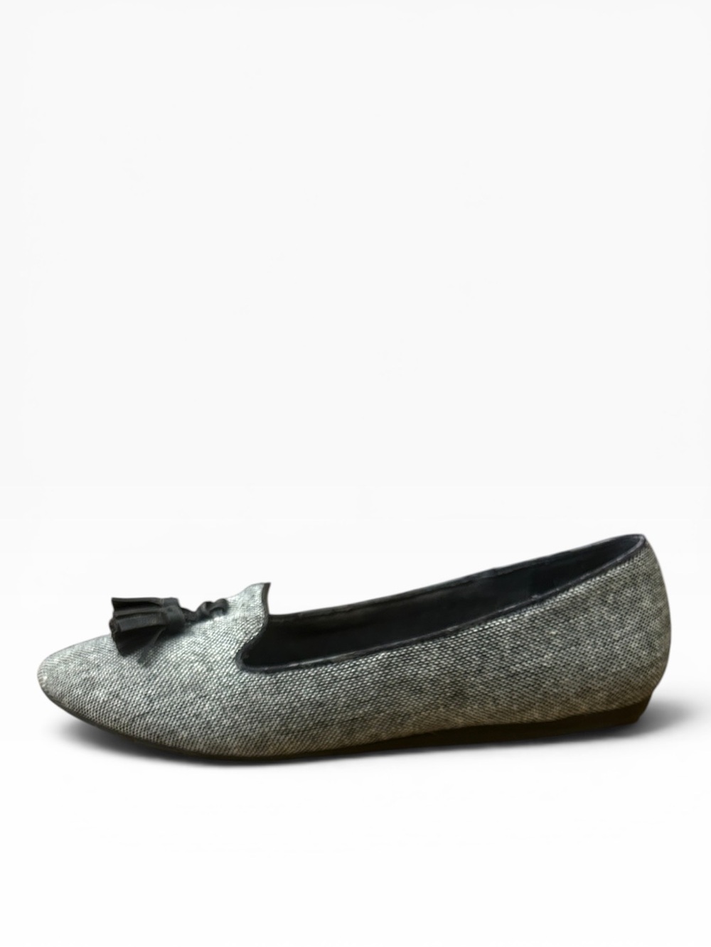 Coach and Four Black and Gray Tweed Tassel Loafers Size 7 - Picture 4 of 9